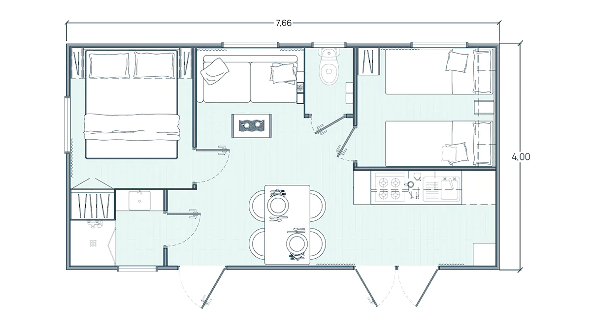 MOBIL HOME MODELO NIDIFY SERIE E BORA BORA 7,66M - Imagen 14